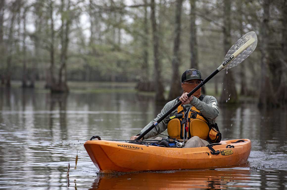 Kayaker in Martin Dies, Jr. State Park paddling trails