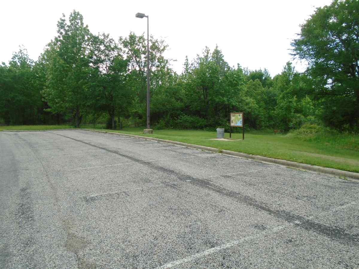 The parking area for the hike-in primitive campsites. 