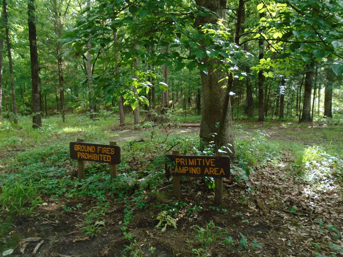 The hike-in primitive camping area. 