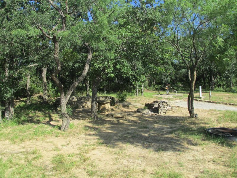 Campsite #69, with CCC built rock benches.