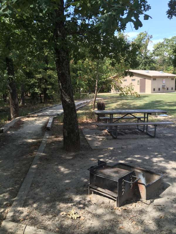 Accessible campsite #38 with electricity and water in the White Deer Reach Camping Loop. 
