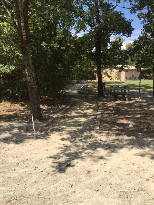 Accessible campsite #39 with electricity and water in the White Deer Reach Camping Loop. 