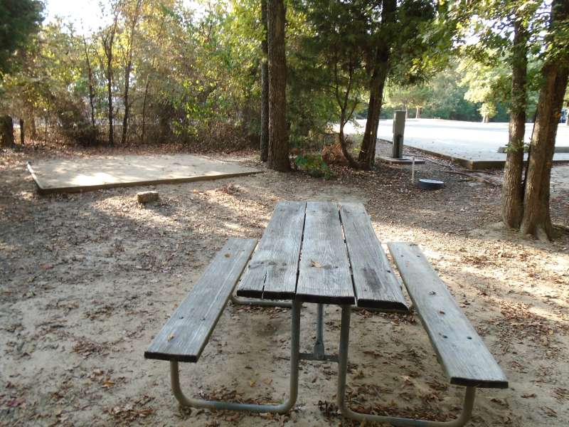 Campsite #58 with electricity and water in the Spring Point Camping Loop. 