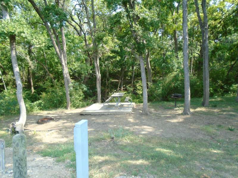 Campsite #11, with water & electricity, in the Clearfork Creek Camping Area.