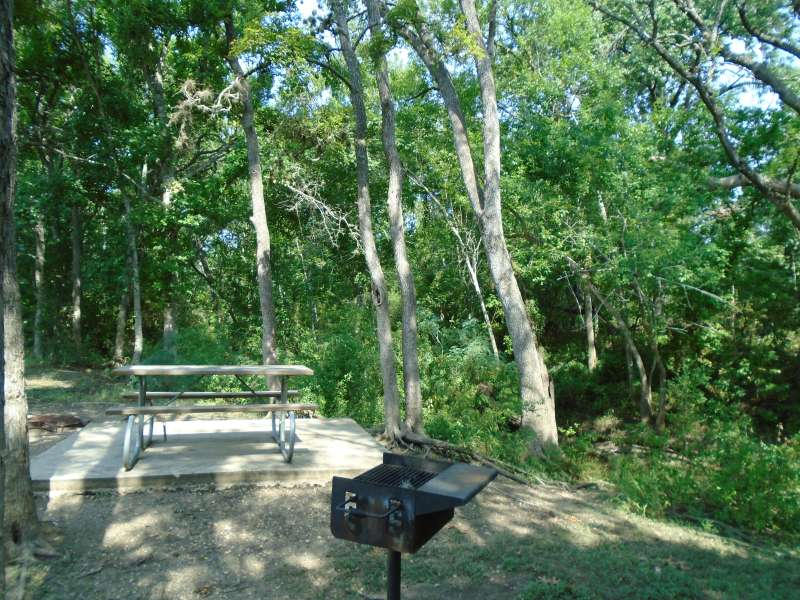 Campsite #11, with water & electricity, in the Clearfork Creek Camping Area.