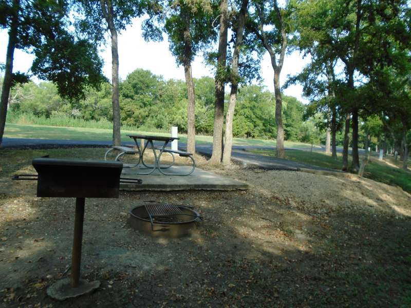 Campsite #16, with water & electricity, in the Clearfork Creek Camping Area.