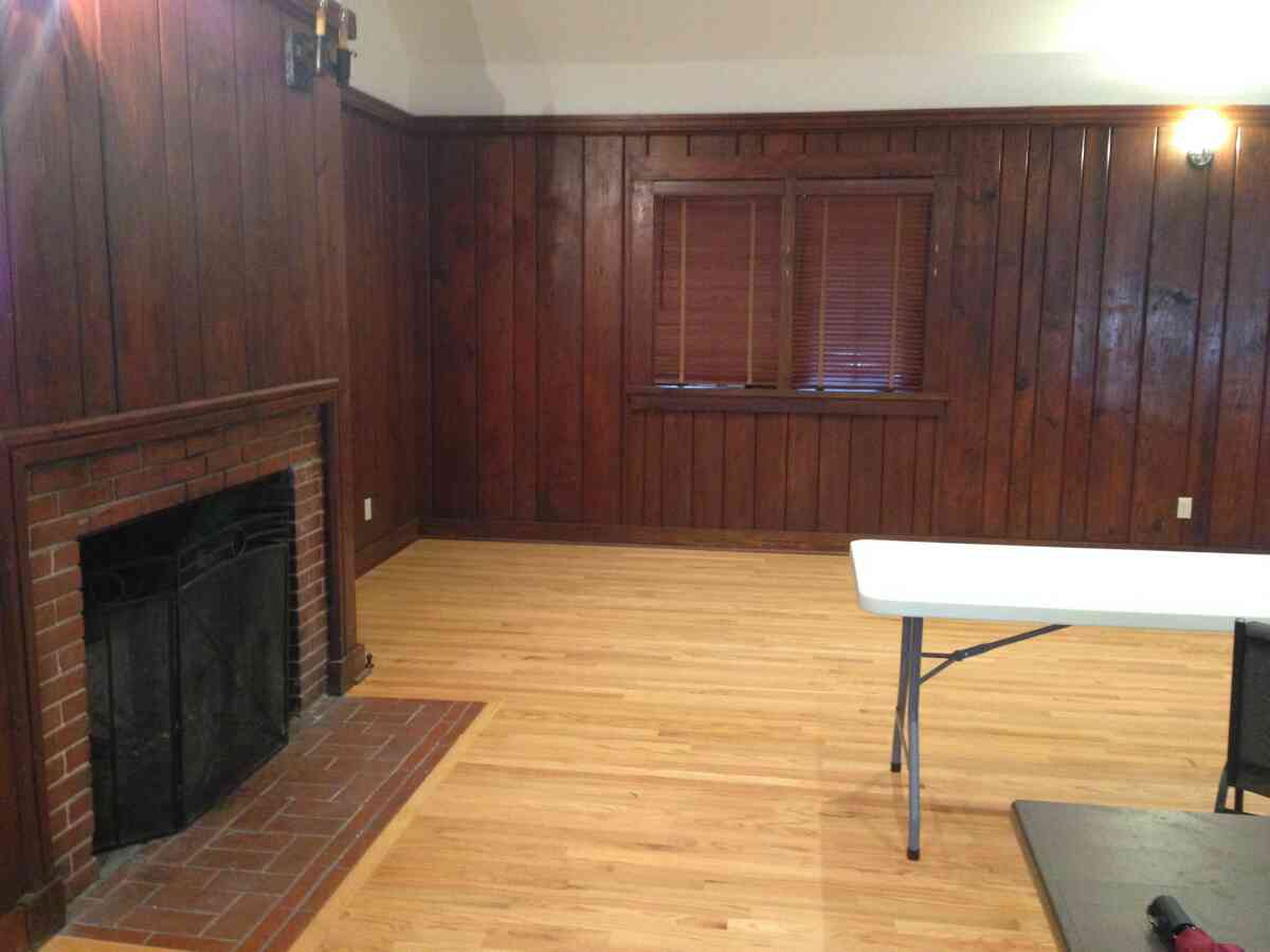 Inside the main room of the Rec. Hall. 