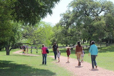 On the grounds of the Sauer-Beckmann Farmstead (trail)