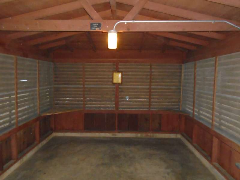 Inside Screened Shelter #22 in the Walnut Ridge Unit. . 