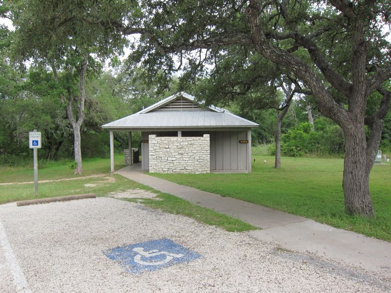 Each large camping loop has two restrooms, one with showers.