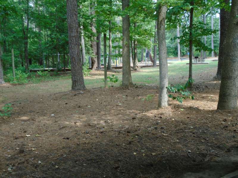 The playground is close to the Pavilion. 