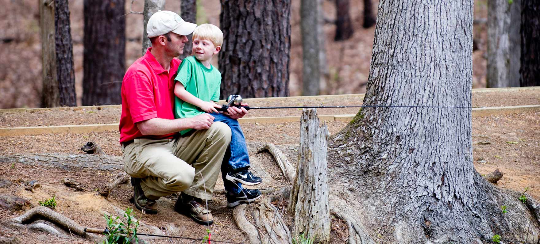 father and son fishing