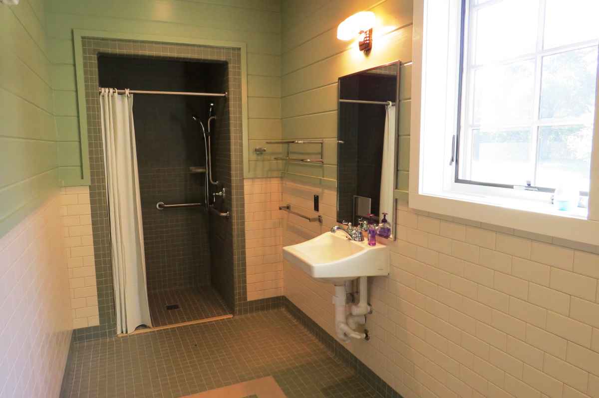 There are two bathrooms in the cabin; one is ADA accessible (designed to be usable by people in wheelchairs). 