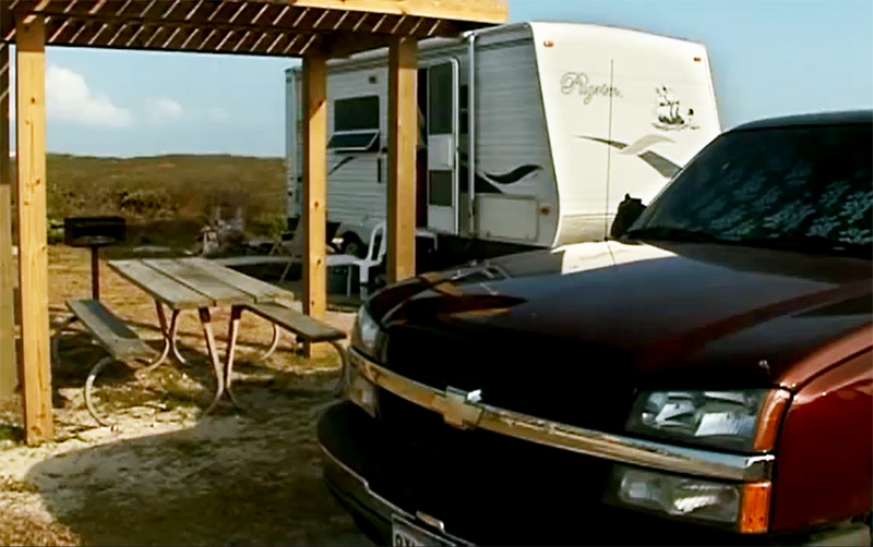 A campsite with water and electric hook-ups