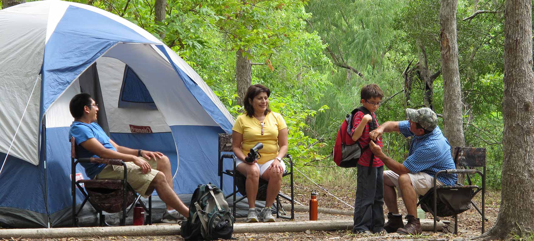 family by camp site