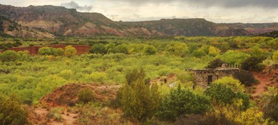 area view CCC cabin in Palo Duro Canyon State Park