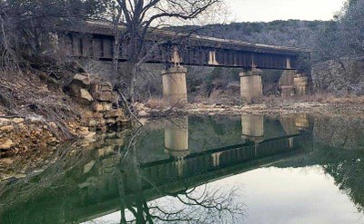 Railroad trestle over water