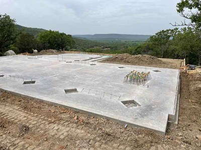 The foundation slab for a pavilion
