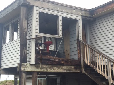 Damaged park residence