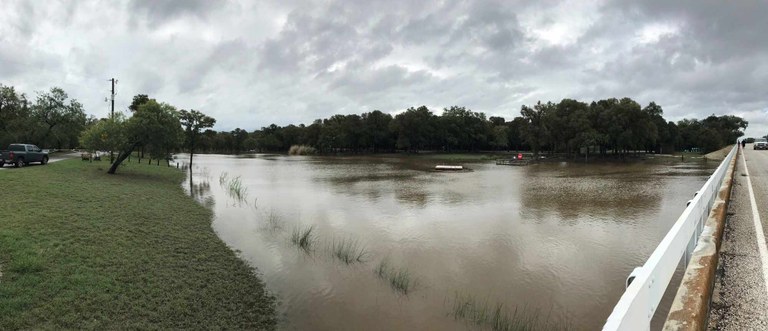 San Antonio River running high