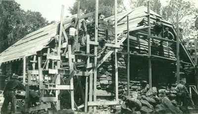CCC workers building the concession building at Palmetto SP