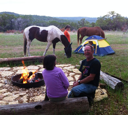 The group fire ring in the Equestrian Group Camp