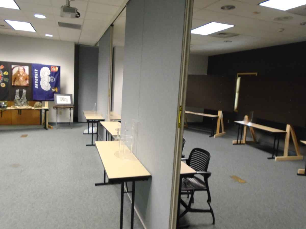 The Meeting Room can be divided into two rooms.  