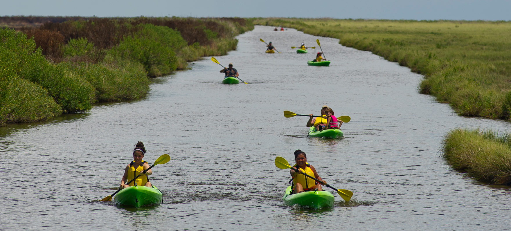 kayakers on paddling trail