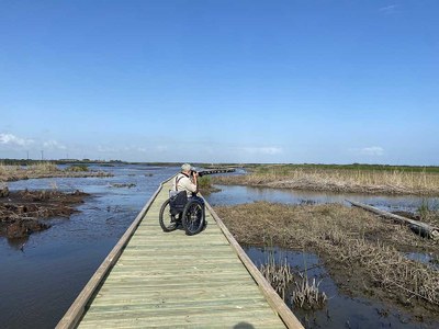 WC user on Gambusia-Sea Rim-resized for web.jpg a wheelchair user on the Gambusia Trail