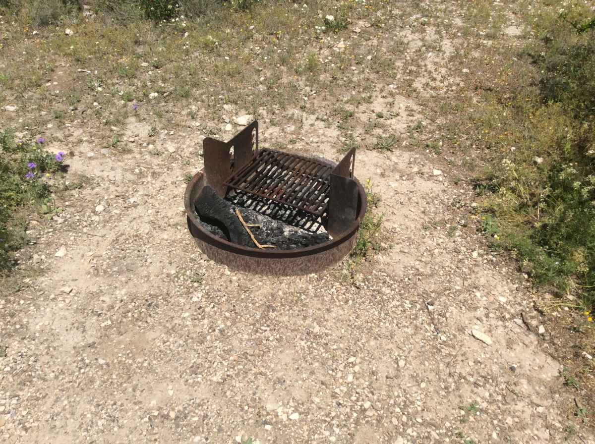 A view of the fire ring at Campsite 2.
