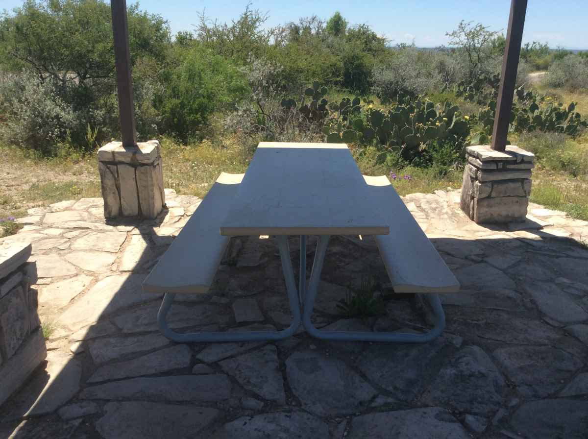 The picnic table at Campsite 2.