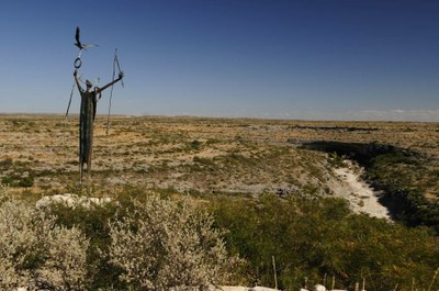 Shaman Sculpture Overlooking Canyon