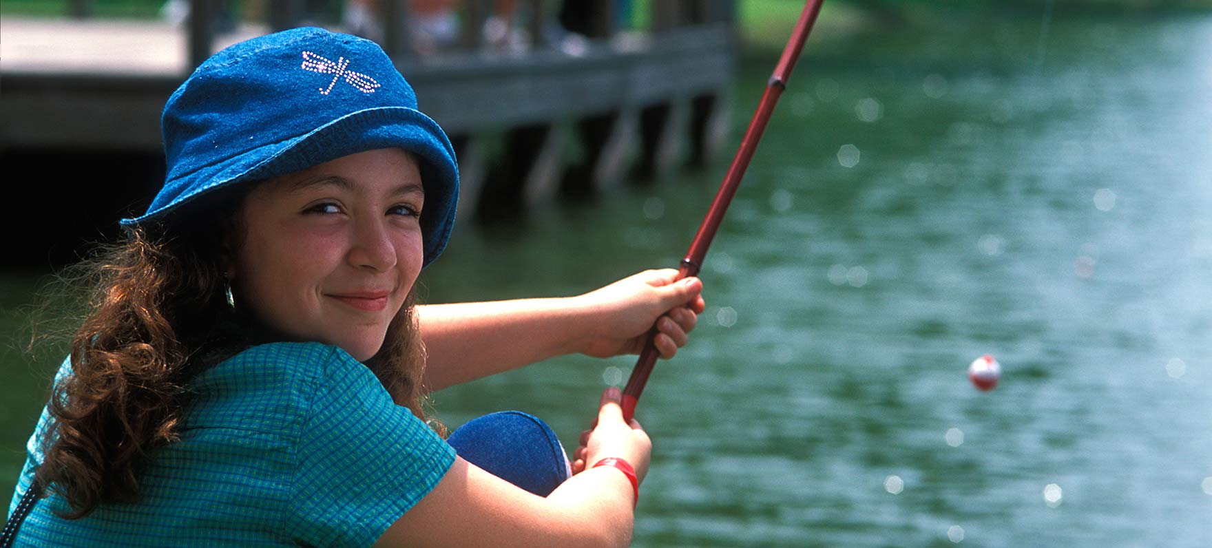 girl fishing in Sheldon Lake