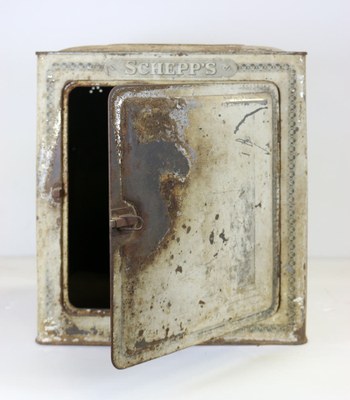 Rusty door ajar on cake box