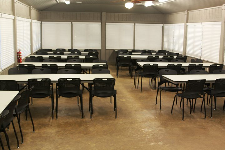 Seating for 75 people and blinds to darken the room for video or computer presentations.