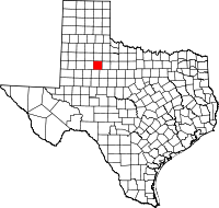 Map of Texas highlighting Kent County