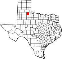 Map of Texas highlighting Motley County