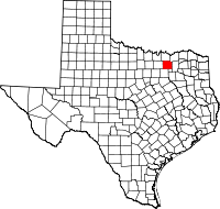 Map of Texas highlighting Collin COUNTY