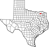 Map of Texas highlighting Delta COUNTY