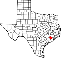 Map of Texas highlighting Fort Bend COUNTY