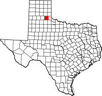 Map of Texas highlighting Hall COUNTY