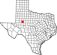 Map of Texas highlighting Howard COUNTY