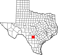 Map of Texas highlighting Medina COUNTY