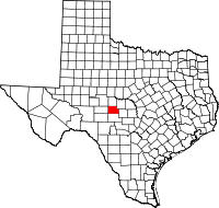 Map of Texas highlighting Menard COUNTY