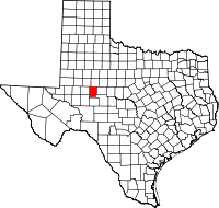 Map of Texas highlighting Sterling COUNTY