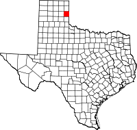 Map of Texas highlighting Wheeler COUNTY